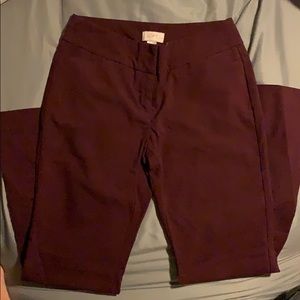 LOFT burgundy boot cut dress pants